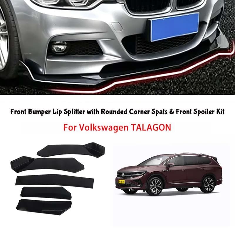 5-Segment Adjustable Front Bumper Lip Splitter Body Kit For Volkswagen TALAGON body kits