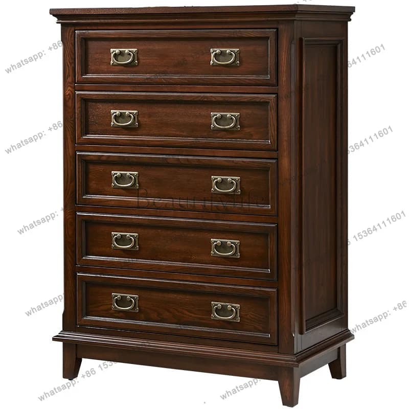 Ash wood American all solid wood nine-chest cabinet storage, bedside storage five-chest cabinet