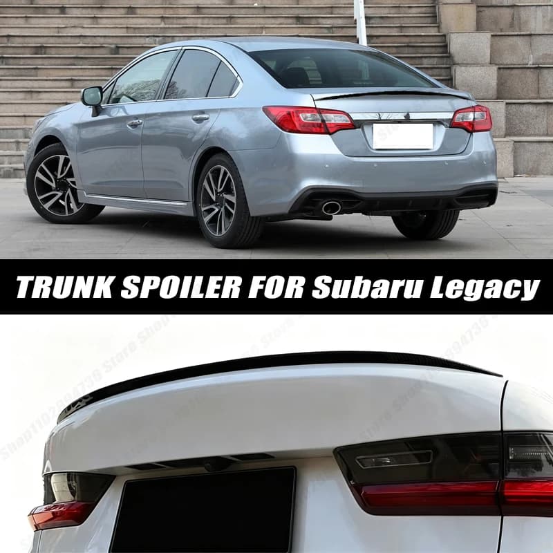 120CM Glossy Black Soft Rubber Universal Rear Trunk Spoiler 5D Carbon Look Tail Wing Fit For Subaru Legacy Sedan Car Accessories