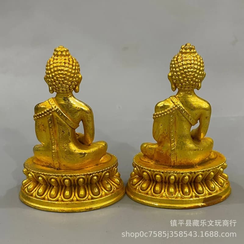 Antique Gilt Statue - Mahavairocana , Shakyamuni Buddha - Desk Ornament for Home and Personal Protection