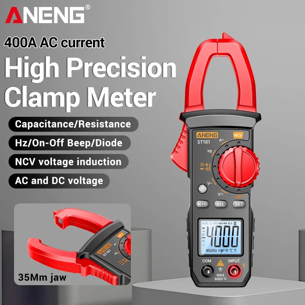 ANENG Multimeter Clamp Meter Smart Digital Tester ST181 AC Current Voltage Tester 4000 Counts Ammeter Capacitance NCV Ohm Tools