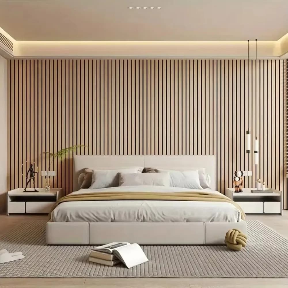 Self-Adhesive Imitation Wood Grain Wallpaper Peel and Stick Thickened Grid Panel Wall Sticker Wear-Resistant Waterproof