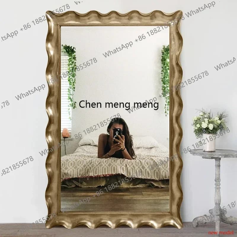 N138European style dressing three-dimensional fitting full-length mirror bedroom home floor-to-ceiling creative mirror h178