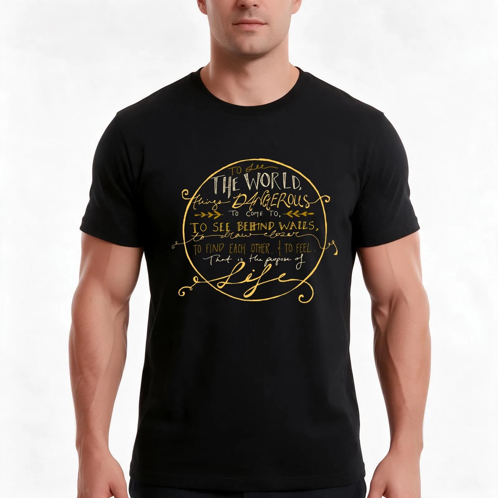 Walter Mitty Quote T-Shirt, Summer Casual Cotton Tee, Oversized Streetwear Tops, Vintage Graphic Print, Loose Fit Short Sleeve