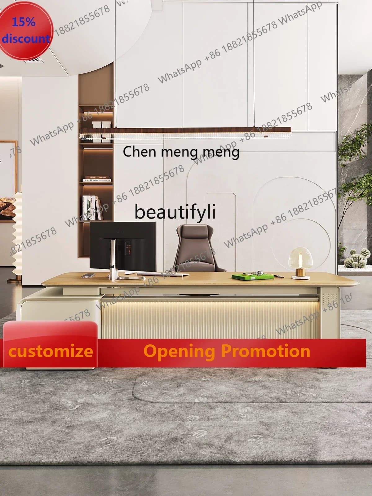 S7486 ss Boss Desk Simple Modern President Computer Table and Chair Combination Office Single Light Luxury Executive Desk