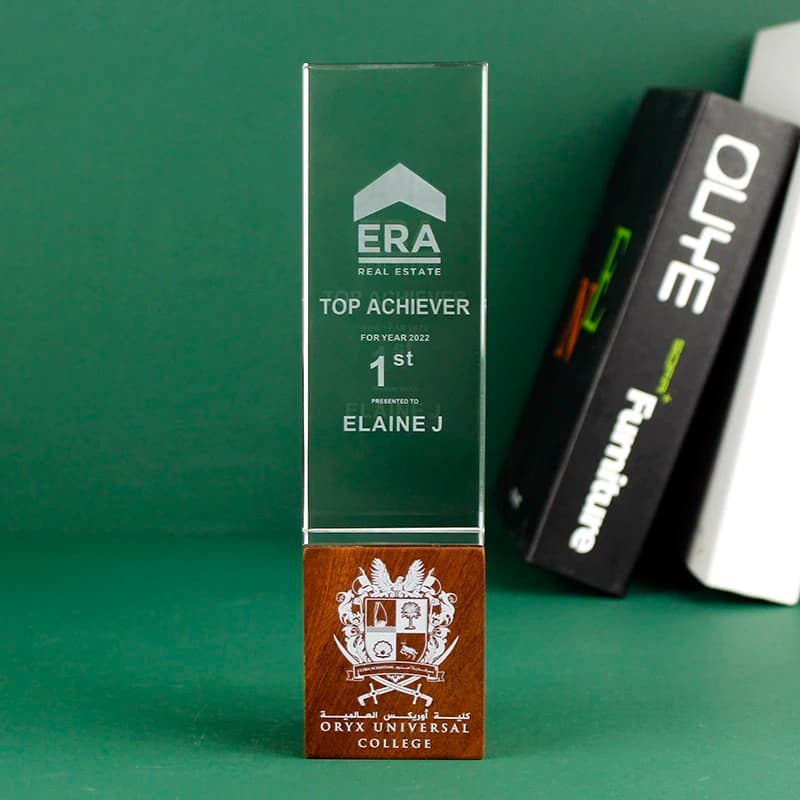 Creative Crystal Trophy Personality Custom Color Printing Laser Engraving Logo Company Enterprise Award Cup Gifts Home Decor