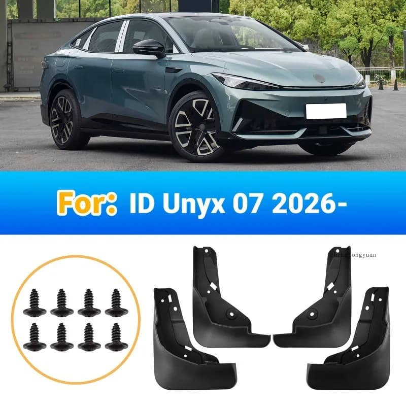 For VW Volkswagen ID Unyx 07 2026 Mud Flaps Splash Guards 4PCS Set Black Exterior Car Accessories Modification Black ABS