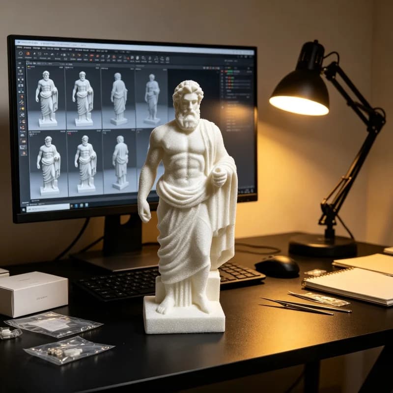3D Printed Greek Muscular Male Statue Ins Minimalist Sculpture Desktop Ornament Creative Home Art Decor Holiday Gift
