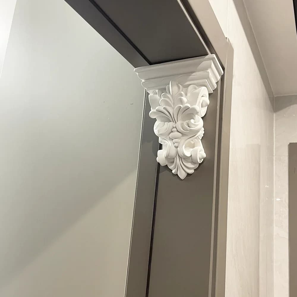 European Style PU Beam Support Finished Shape Villa Exterior Wall French Carved Elephant Trunk Curved Arch Non-Gypsum Dumb Decor