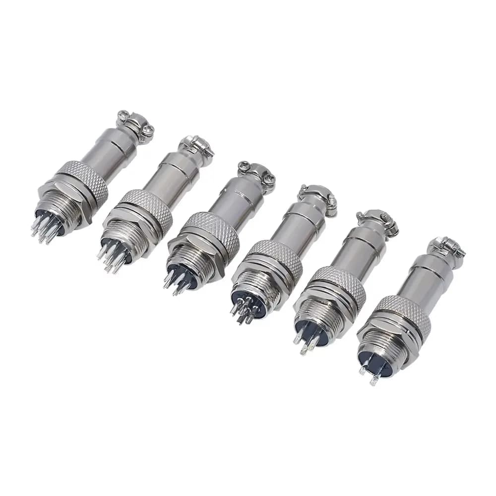 GX12 2/3/4/5/6/7 Pin Male + Female 12mm 16mm L88-93 Circular Aviation Socket Plug Wire Panel Connector with Plastic Cap Lid
