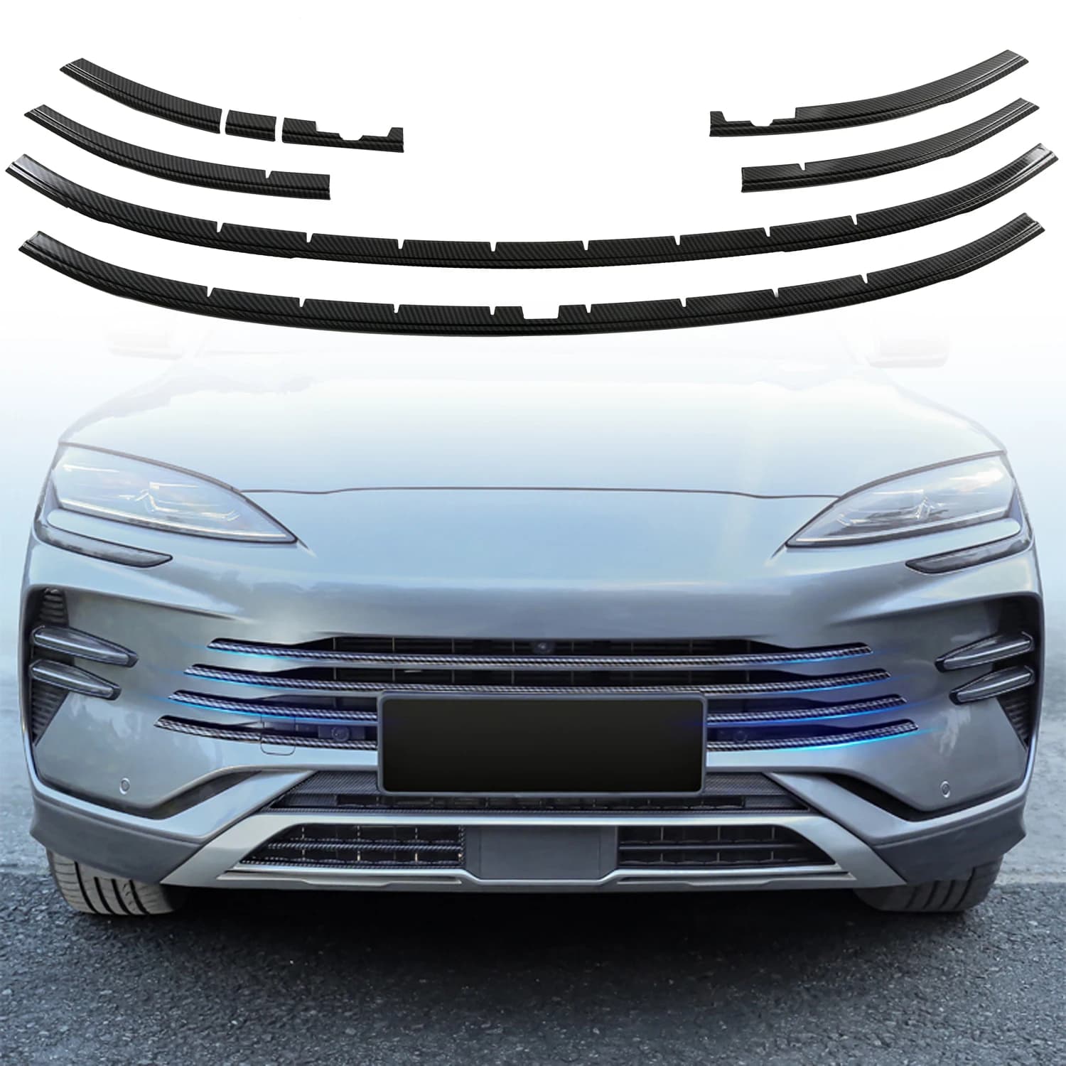 For BYD Song Plus DM-i / Seal U / Sealion 6 Champion Edition 2023 2024 2025 ABS Exterior Front Grille Decoration Cover Trim 8pcs