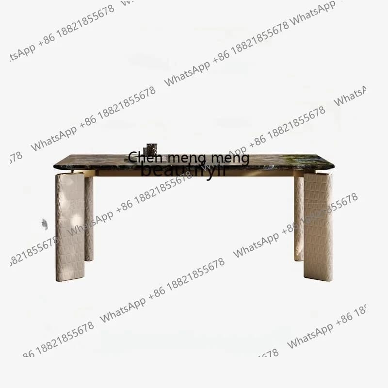 N178 Light luxury dining table and chair combination table premium Italian marble square round dining table9344