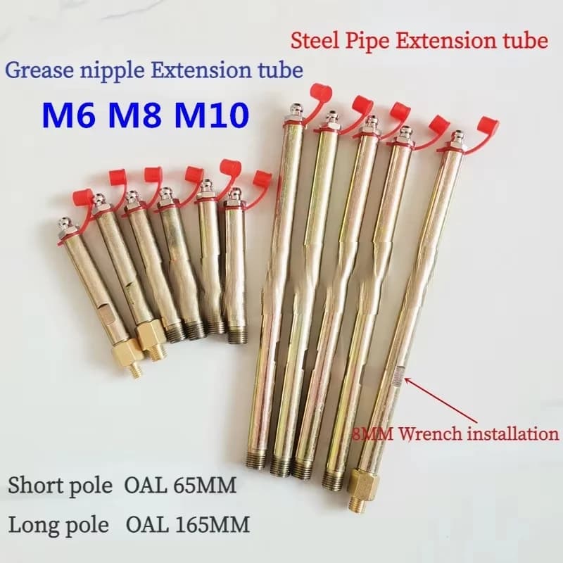 1PCS M6 M8 M10 Grease Nipple Tube Extension Nozzle Joint Extension Tube Fixed Grease Nipple