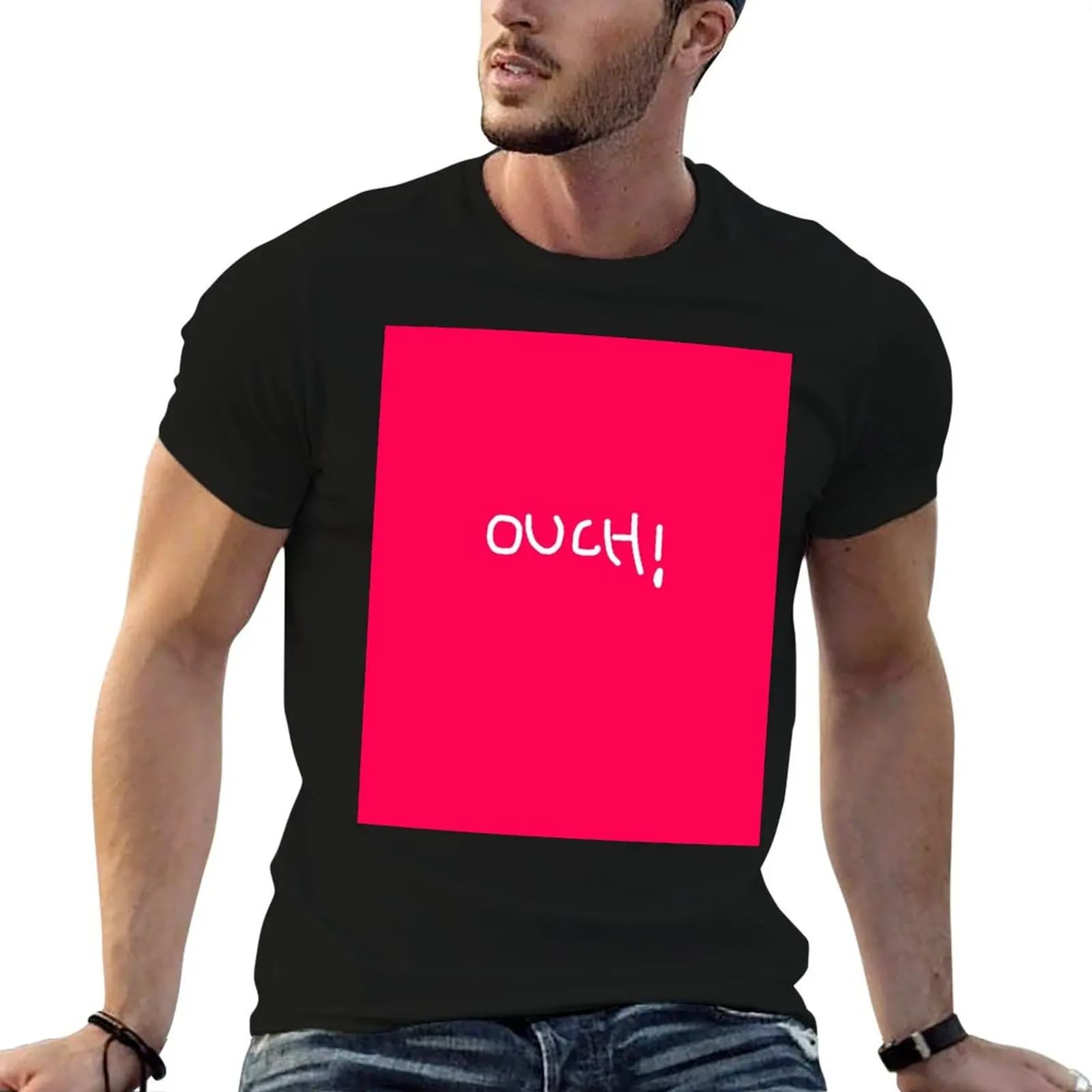 OUCH! T-Shirt Classic Print Short Sleeve Shirt
