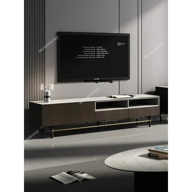 Durable composite stone TV cabinet, coffee table, minimalist living room, high-end smoked set, high-end