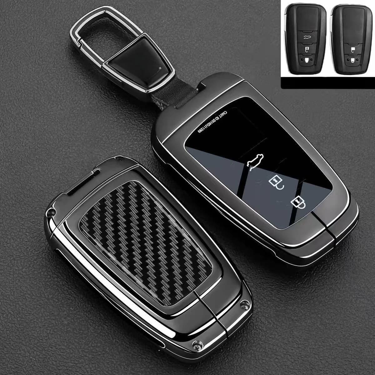 Zinc Alloy Car Key Case Cover Shell Protector Fob Holder for Toyota Crown Kluger 14th Gen Vellfire 2026 Keychain Accessories