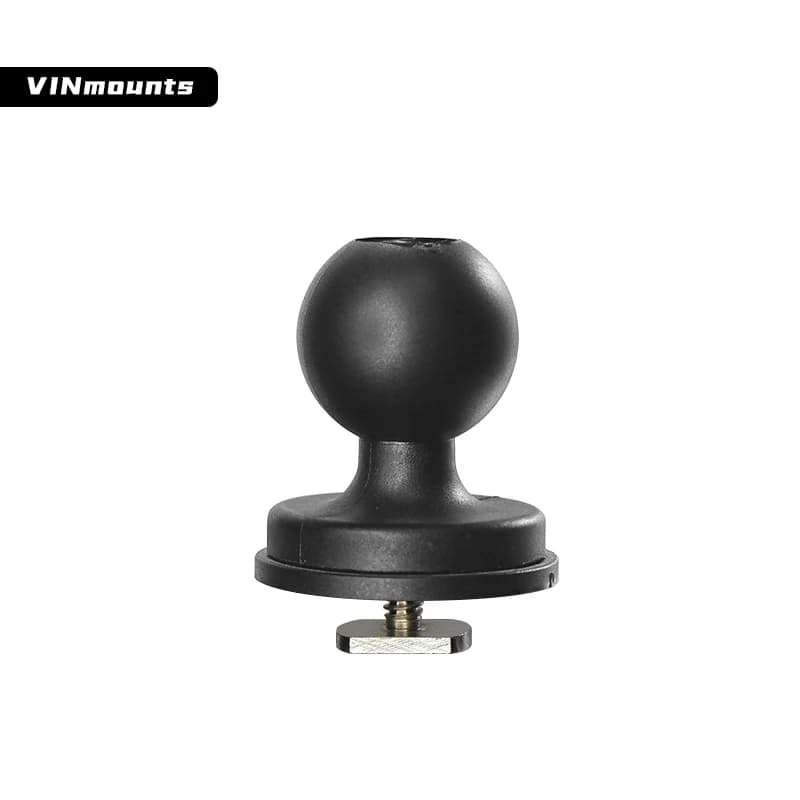 VINmounts rail adapter with 1-inch rubber ball and T-bolt connector, compatible with RAM 1-inch mounts, (VIN-B-011)
