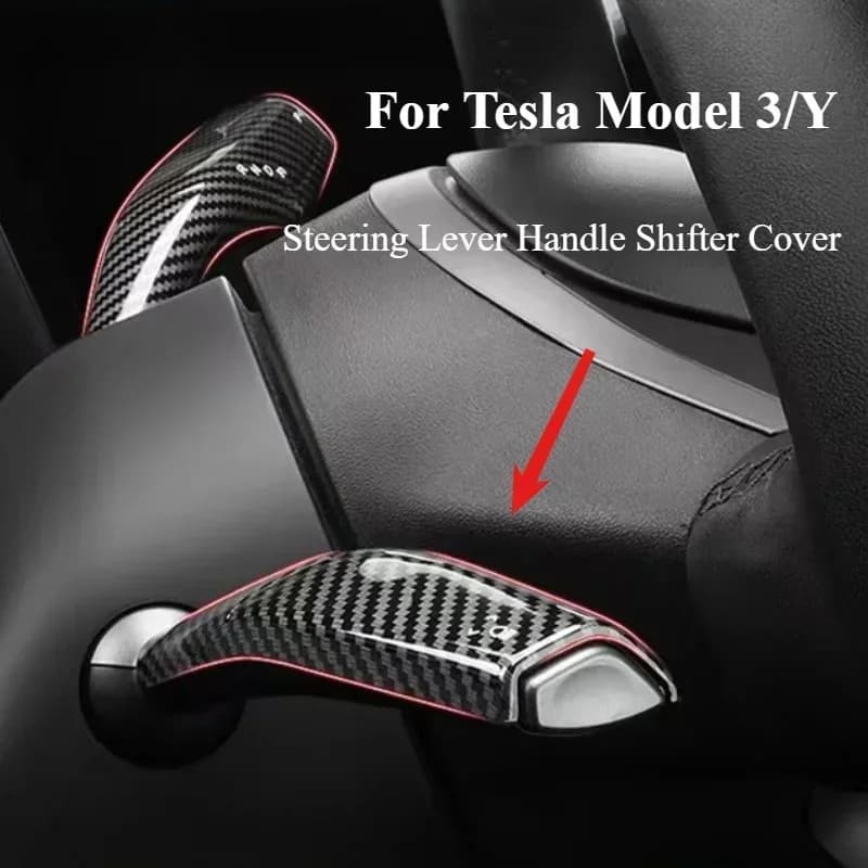 Fit For Tesla Model 3 Model Y 2022 2023 Matte Carbon Fiber Wiper Control Lever Full Set Decor Cover Trim Car Interior Styling Ac