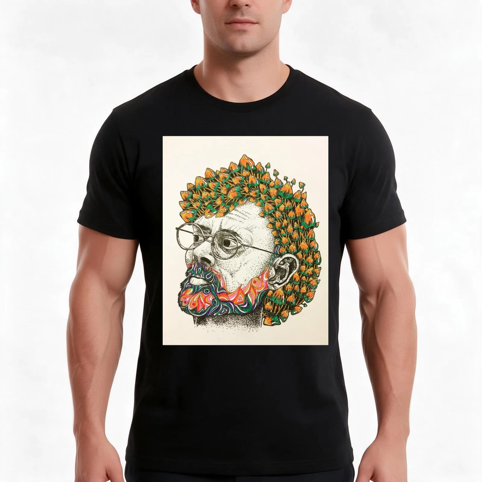 Terence McKenna T-Shirt, Summer Casual Cotton Tee, Oversized Streetwear Tops, Vintage Graphic Print, Loose Fit Short Sleeve