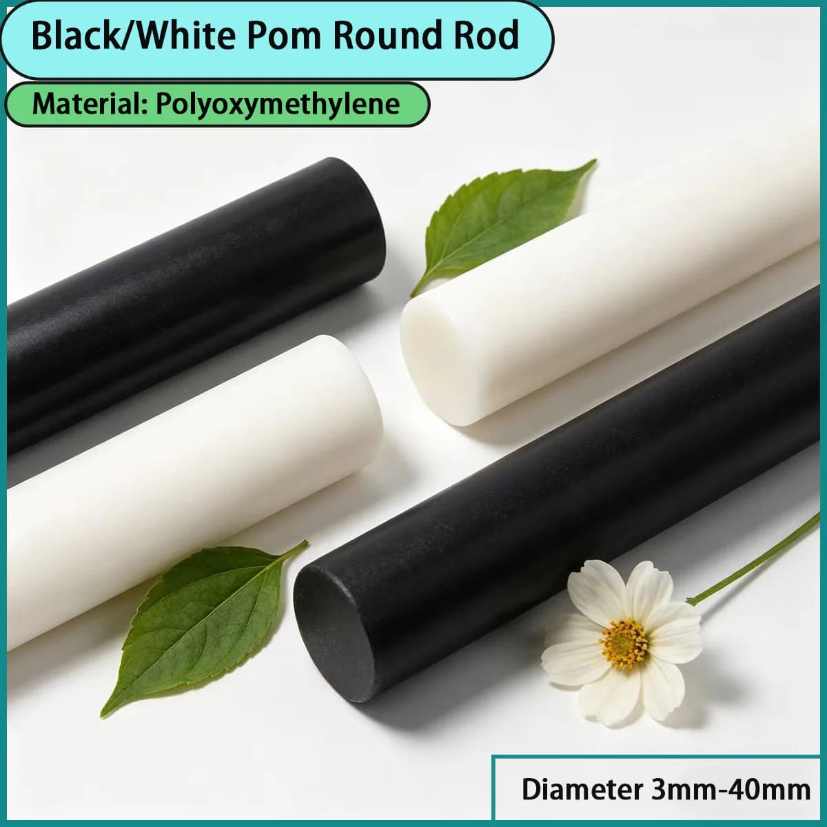Diameter 3mm-40mm black/white POM round rod used for gears, bearings, sliders, shaft sleeves, etc