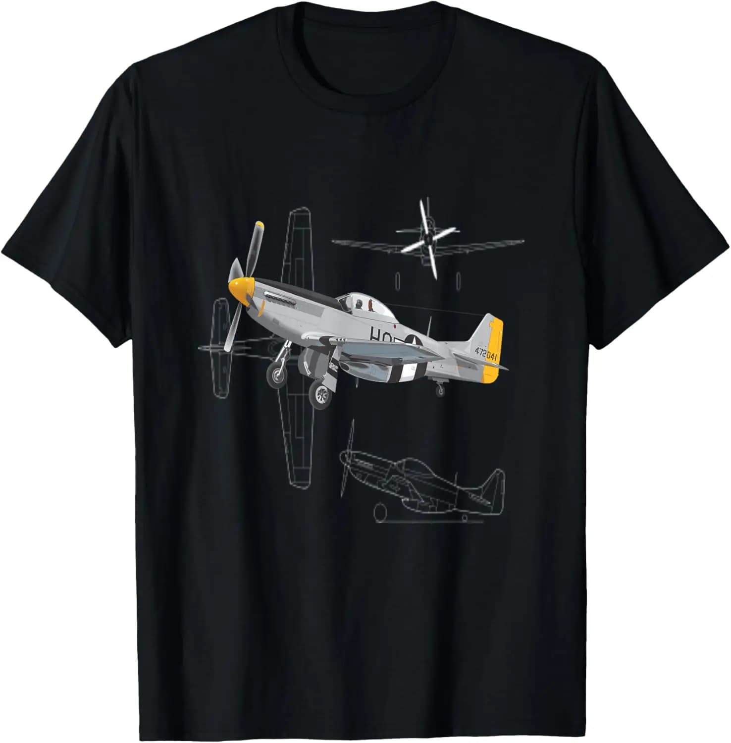 P-51 Mustang WWII US Military Fighter Jets T-Shirt Short Sleeve Casual 100% Cotton Shirt