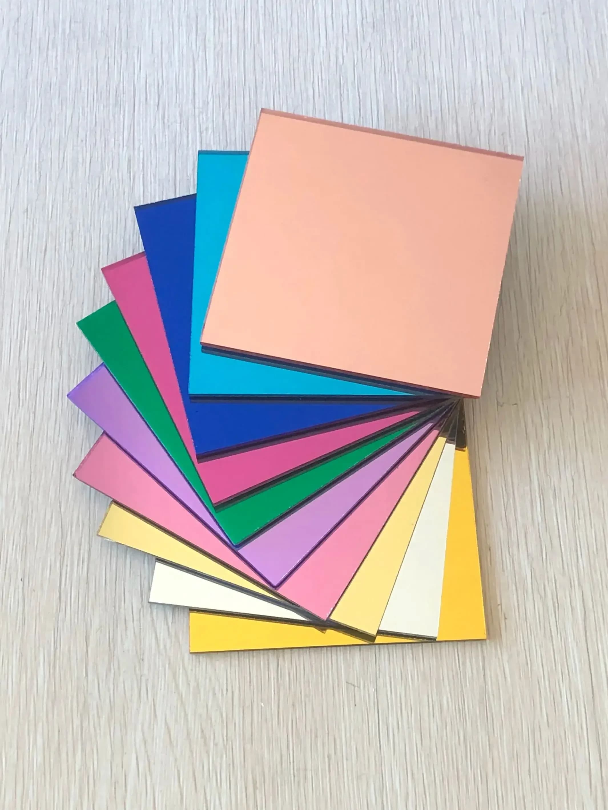 Single Faced Mirror PMMA Acrylic Panel, 2.8mm Thick Plexiglass Plate, 10 Colors for DIY Jewelry & Craft Decoration