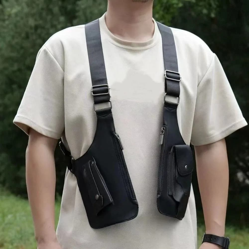 Anti-Theft Underarm Strap Wallet Pocket Oxford Cloth Hidden Pocket Shoulder Harness Bag Vintage Portable Mobile Phone Chest Bags