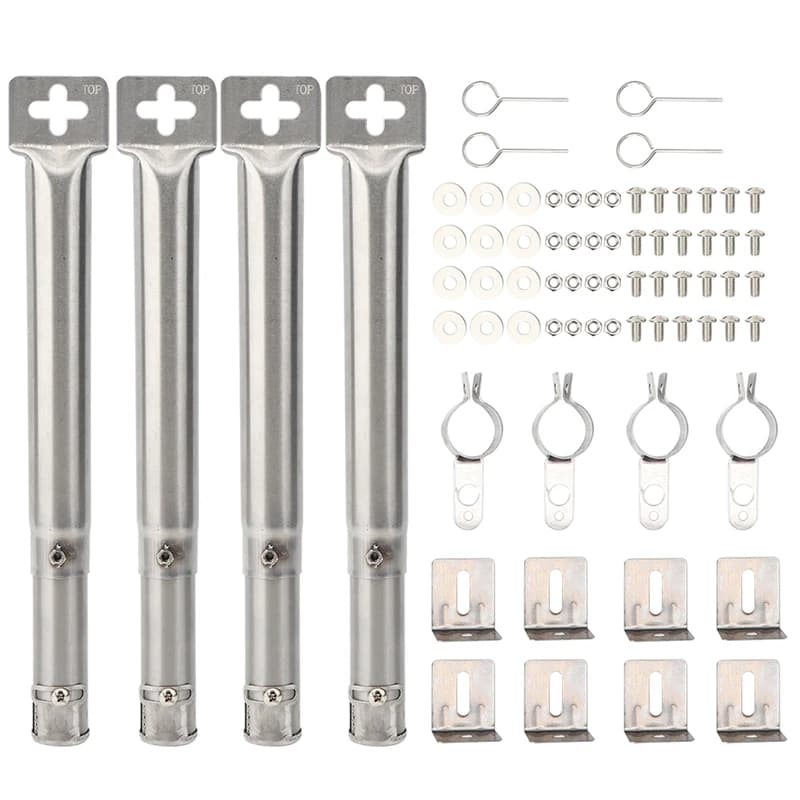 【Hot】4PCS Universal BBQ Grill Pipe Adjustable Stainless Steel Barbecue Tube Burners Outdoor Indoor BBQ  Grilling Replace Part
