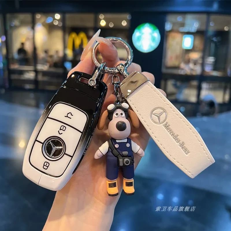 Car Key Case Cover for Mercedes-Benz A B C E G S Class CLA CLS GLA GLB GLC GLE GLS EQA EQB EQC 3 Buttons Auto Accessories