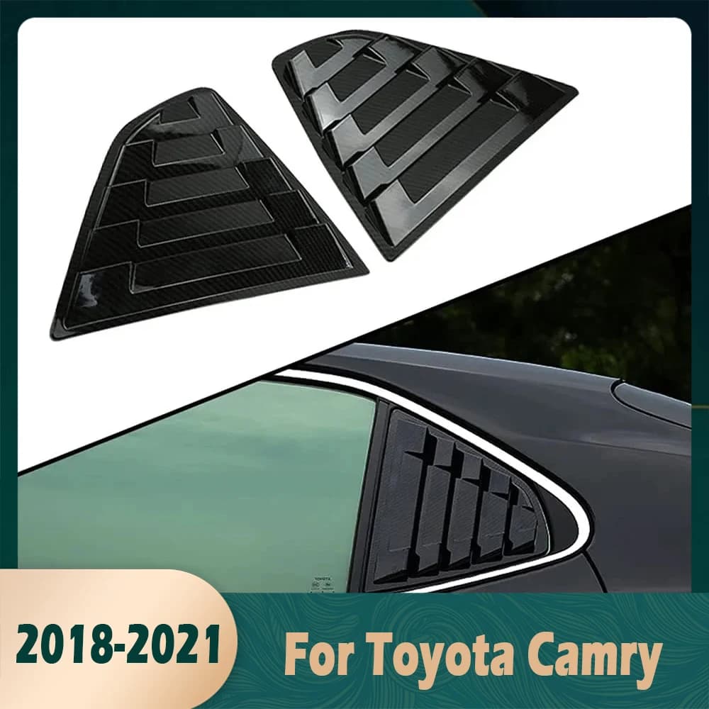 A Pair Car Rear Side Window Louvers Air Vent Scoop Shades Cover Trim Blinds for Toyota Camry Accessories 2018 2019 2020 2021