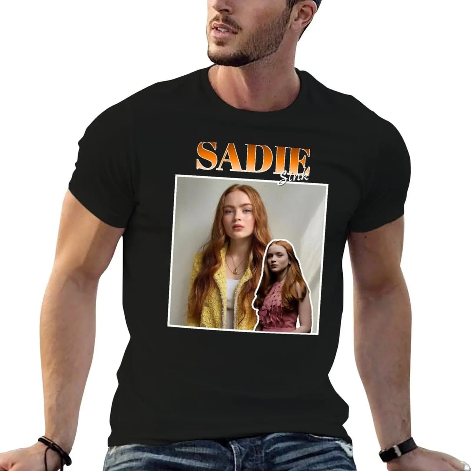 Sadie Sink T-Shirt vintage anime shirt summer tops t shirts for men cotton