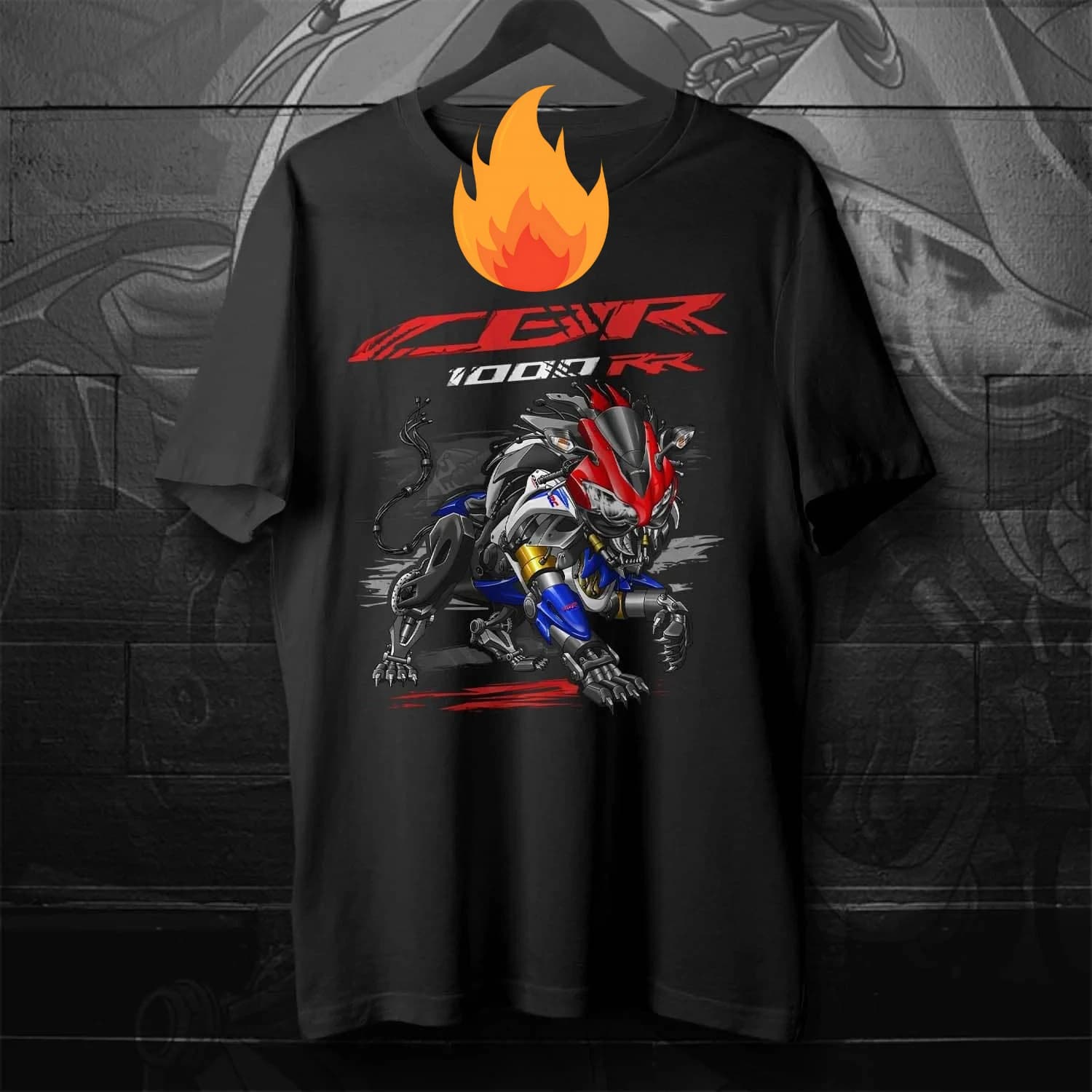 Classic Japanese Motorcycle CBR1000RR Lion Inspired T-Shirt 100% Cotton O-Neck Short Sleeve Summer Casual Mens T-shirt