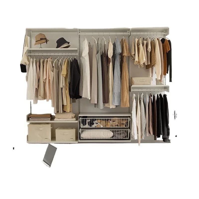 V606 Wall Hanging Open Wardrobe Bedroom Metal Hanging Hanger Nordic