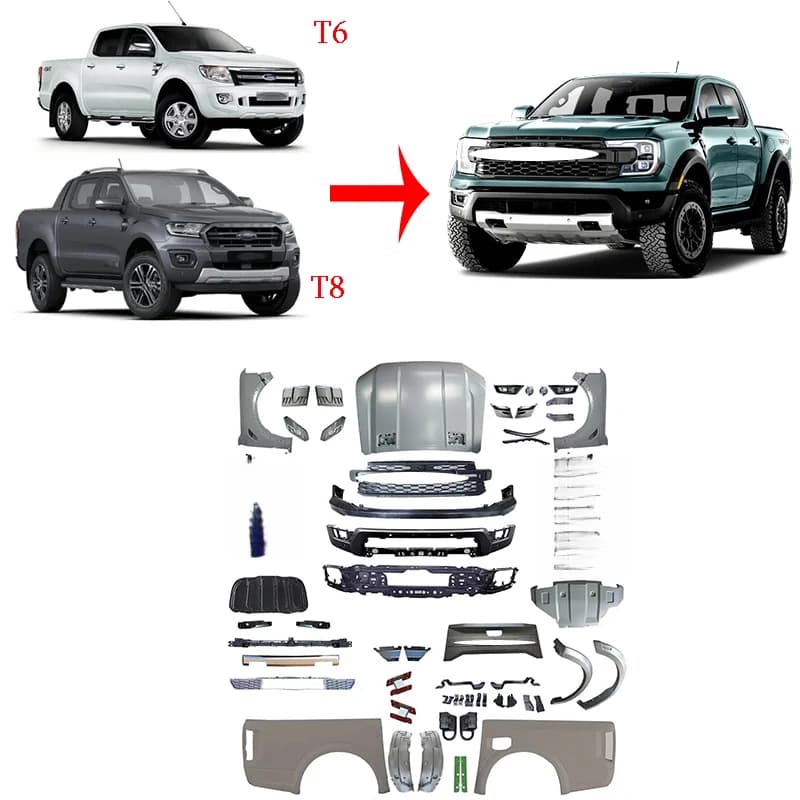 High Quality Facelift Body Kit Fit for T6 T7 T8 Upgrade to T9 Raptor Style Hood Fenders Headlights Flares Accessories