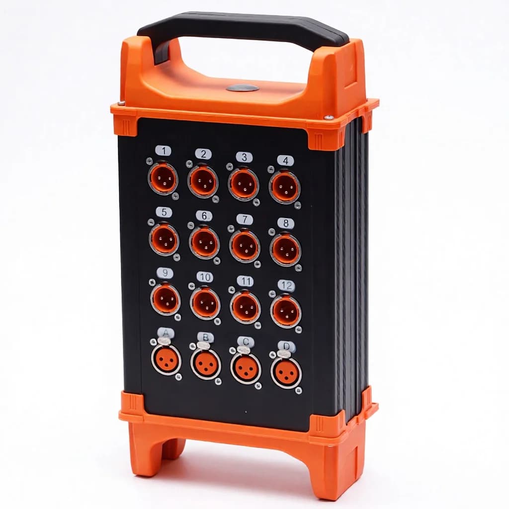 Three Mountains Portable Stage Mobile Performance Box 20-Route Multi-Channel Audio Multi-Core Signal Cable Junction Box 50V