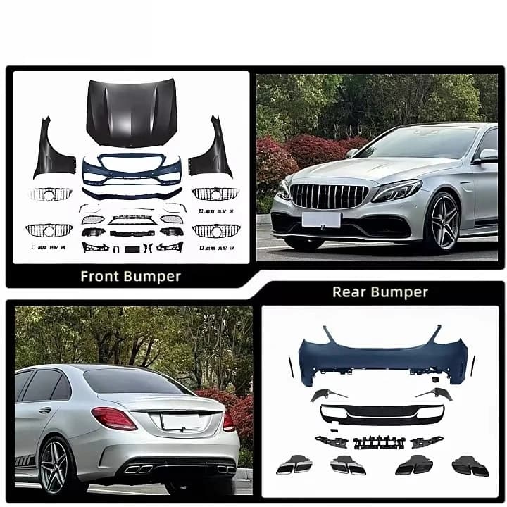 STLF New Condition AMGs C63 Facelift Body Kit for Mercedess-Benzs C-Class W205 Rear Bumper Body Enclosure Kit