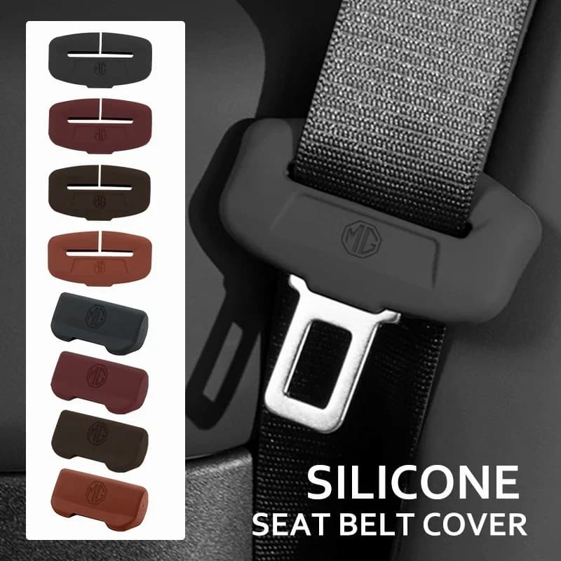 Morris Garages Silicone Seat Belt Cover Fit MG4 EV ZS EV HS One, Soft Safety Belt Buckle Protector For MG Car Interior Decoratio