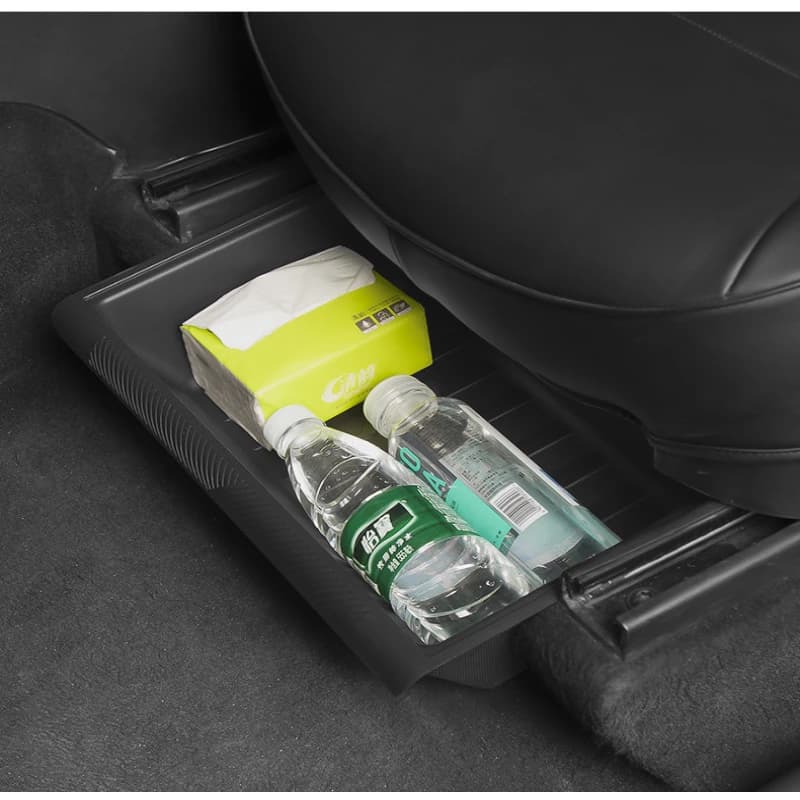 Under Seat Storage Box Drawer Tray for Tesla New Model Y Juniper 2025, Underseat Organizer Car Interior Storage Accessories