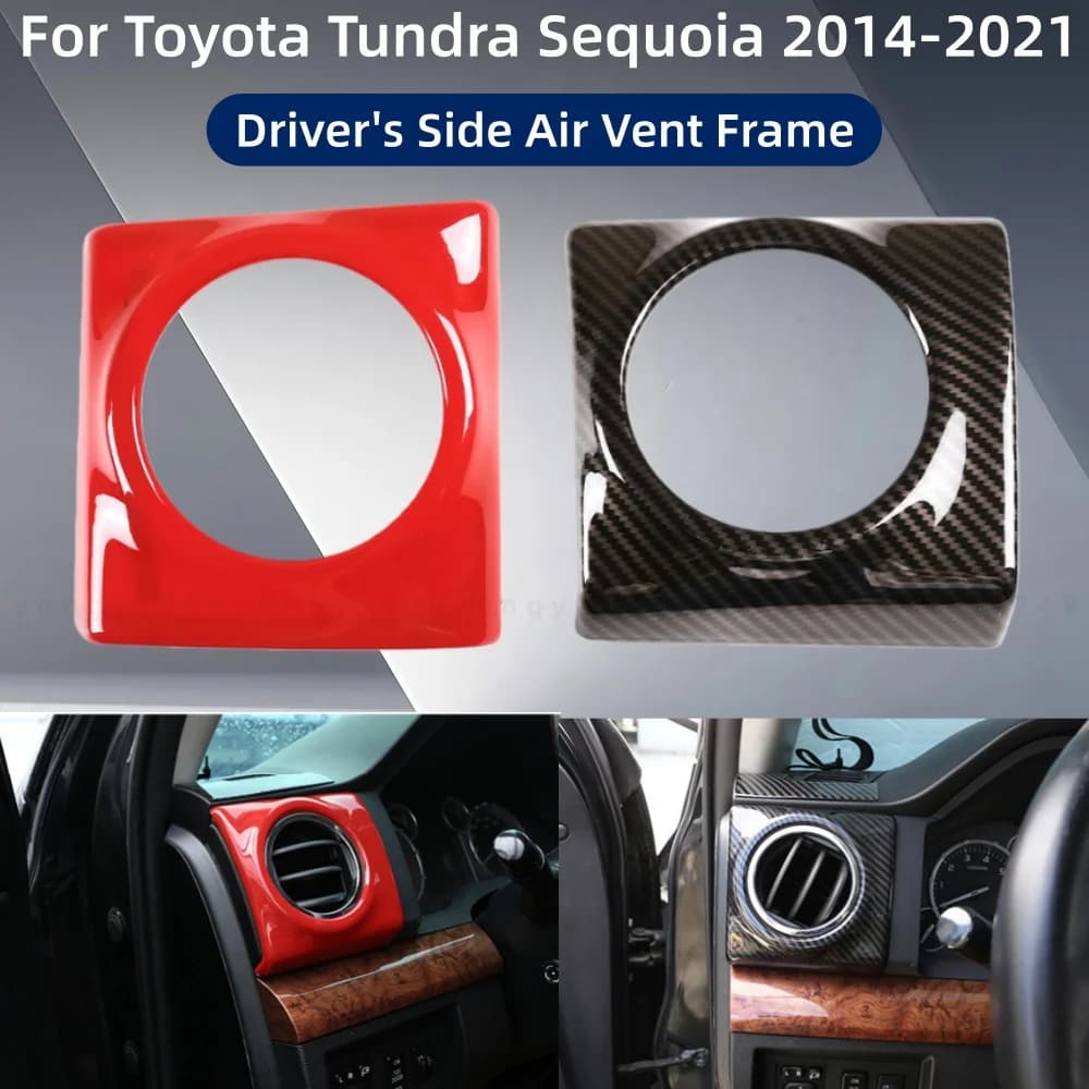 Car Stickers Styling Driver's Side Air Vent Frame For Toyota Tundra Sequoia 2014 2015 2016 2017 2018-2021 Decoration Accessories