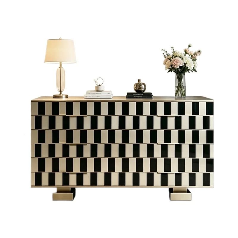 French abstract art six-chest cabinet living room storage decorative entrance cabinet modern household color