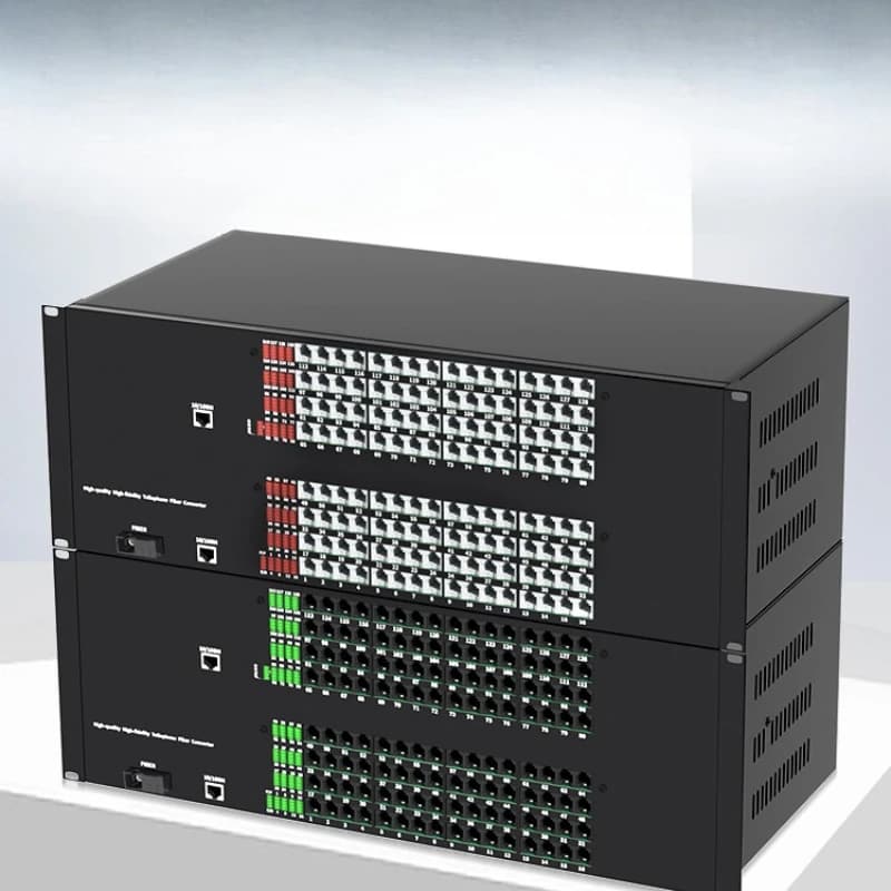 128-Channel telephone optical transceiver PCM voice optical transceiver telephone to fiber optic transceiver supports 100 Gigabi