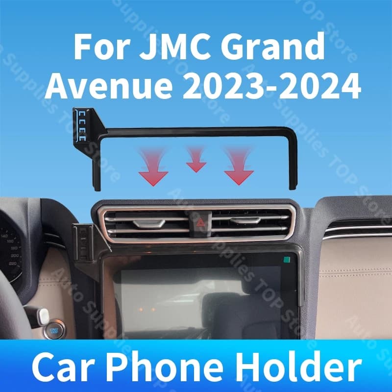For JMC Grand Avenue 2023-2024 Car Phone Holder Screen Wireless Charger 360 Rotation Gravity For Car Auto Interior Accessories
