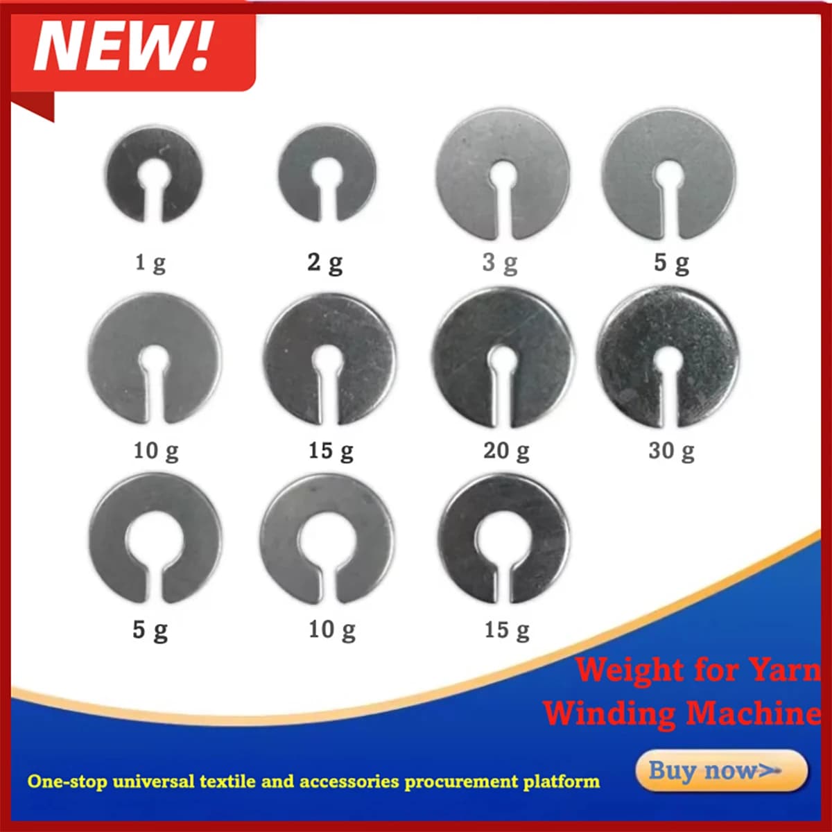 0.5g-50g Warping Machine Tension Weights Short Fiber Weights