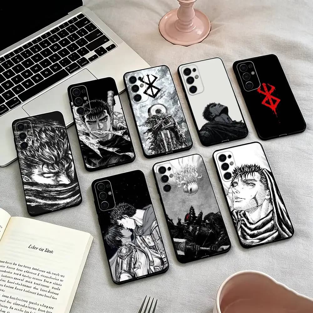 Anime Berserk Guts-T Phone Case For Samsung S25,S24,S21,S22,S23,S30,Ultra,S20,Plus,Fe,Soft Silicone Black Cover