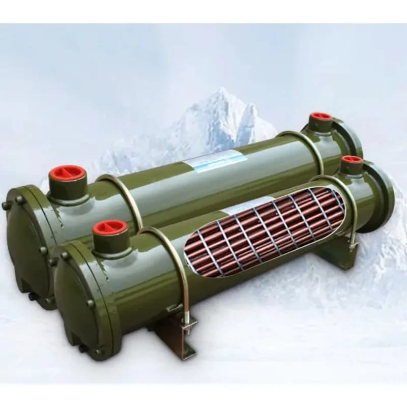 Hydraulic oil water cooler shell and tube heat exchanger