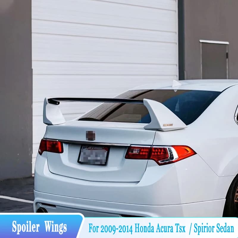 For 2009-2013 Honda Accord EURO CU2 ACURA TSX Car Rear Trunk Spoiler Wings ABS Plastic Exterior Tuning Trim Body Kit Accessories