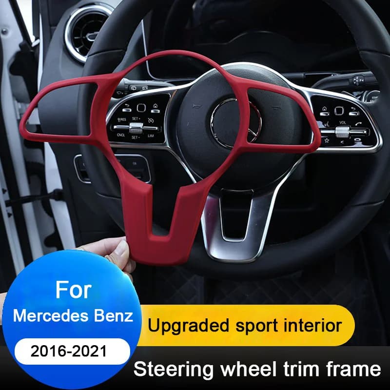For Mercedes Benz E Class W213 C Class W205 GLC X253 2016-2019 2020 2021 Car Steering Wheel Decorative Frame Trim Cover Panel