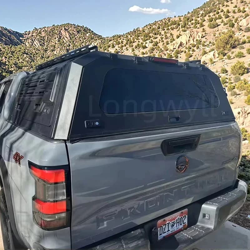 Molded Aluminum Pickup Canopy  Np300 Frontier Heavy-Duty Black Matte Truck Topper Aluminum
