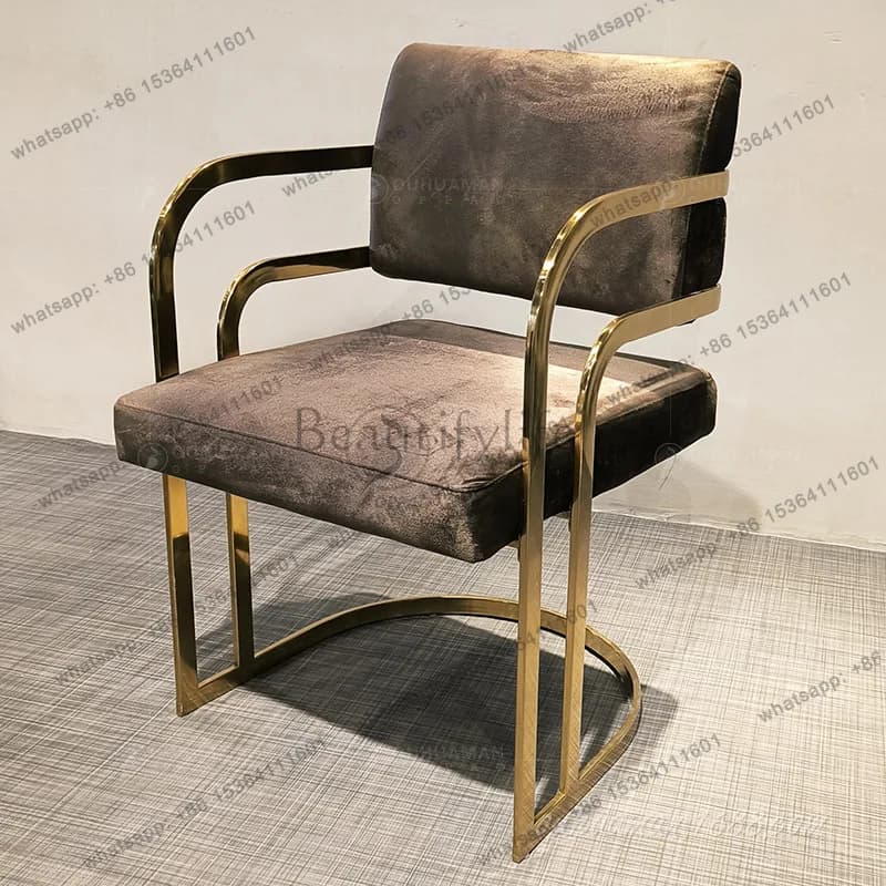 Light luxury stainless steel high-end hotel high-end dining chair meeting chair