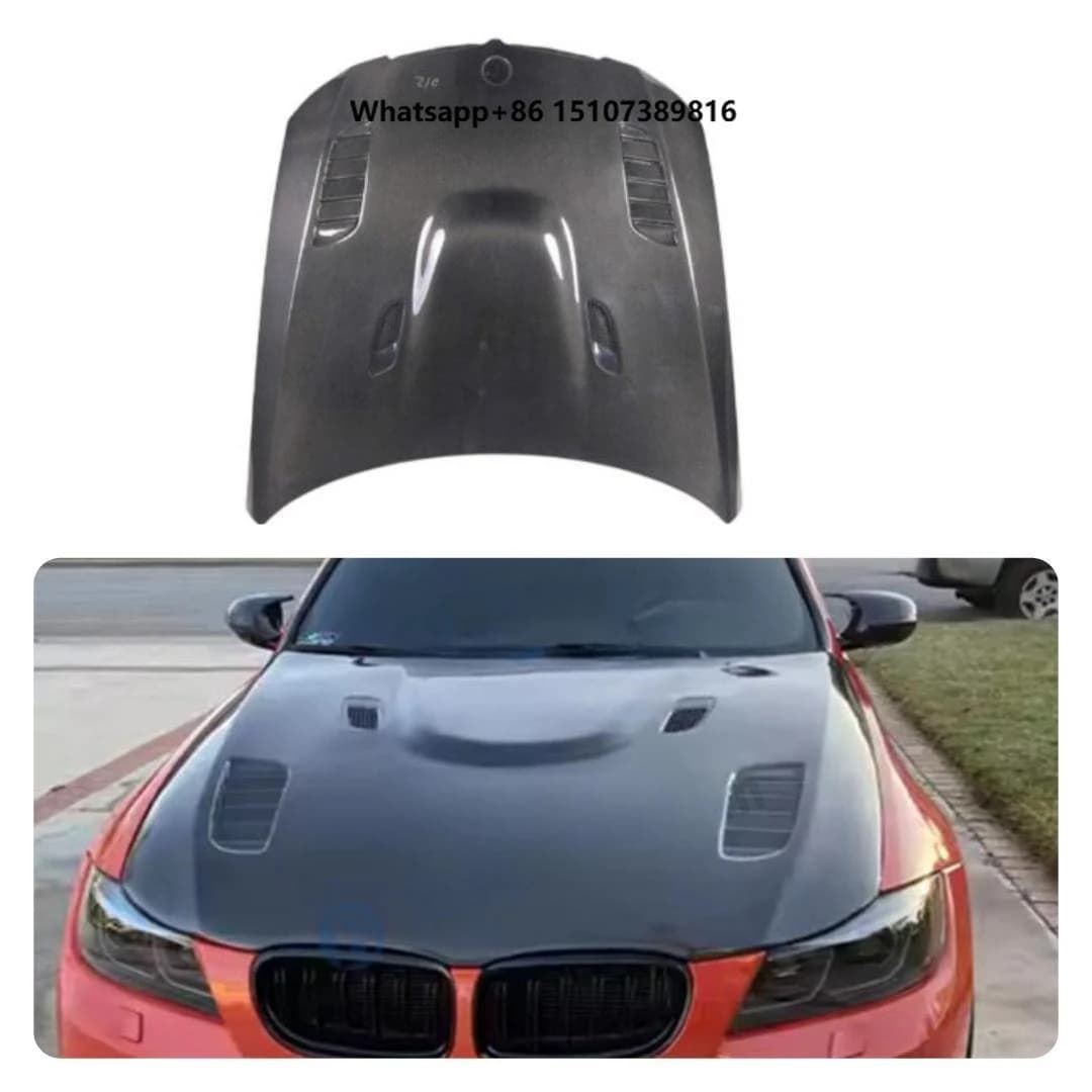 E90 V Style Real Carbon Fiber Hood for Pre-LCI 3 Series E90 318i 320i 2006-2008